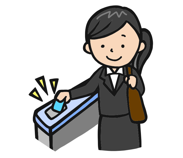 オフピーク定期券で通勤する女性