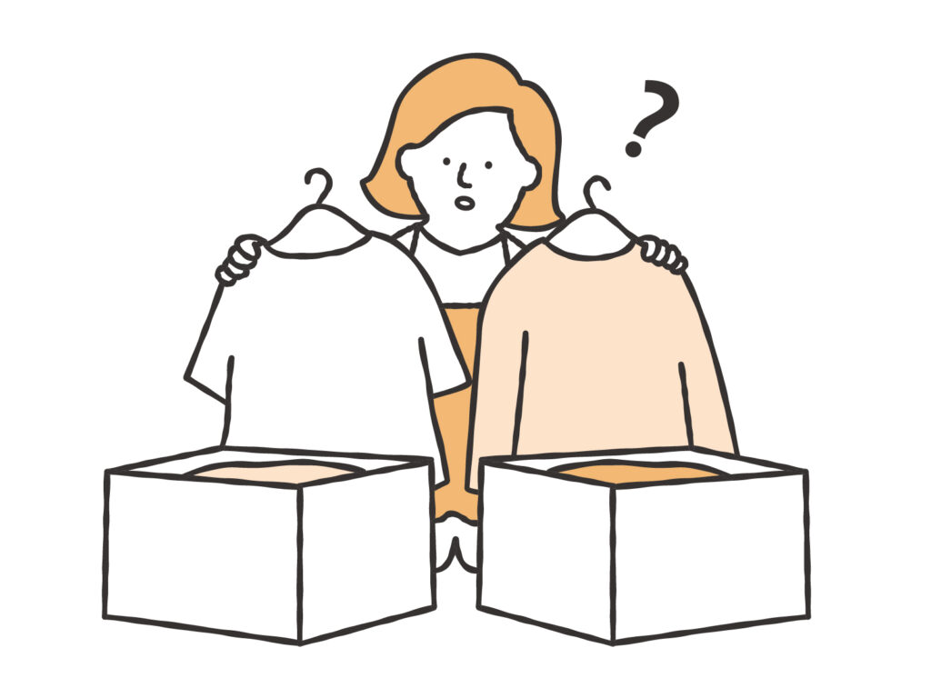 保護者会に何を着て行くか悩む女性 ママ 母親