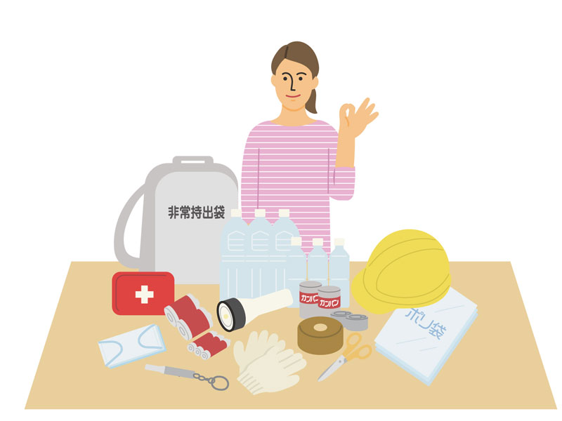 一人暮らし　地震　怖い　対策　備え　防災リュック