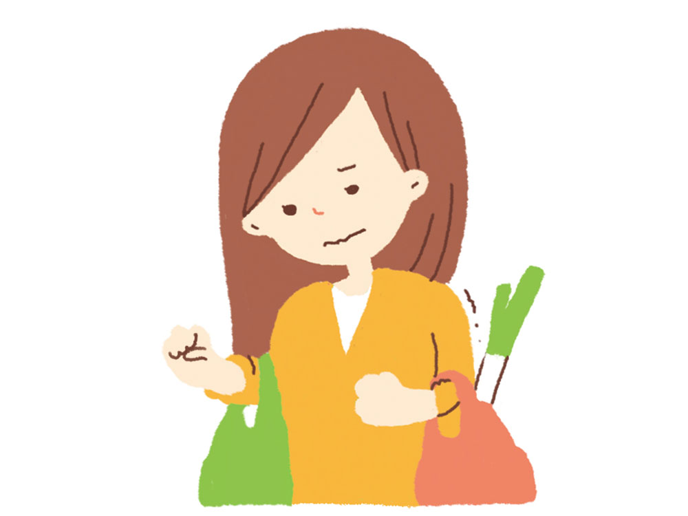 仕事帰り　会社帰り　買い物　大変　重い