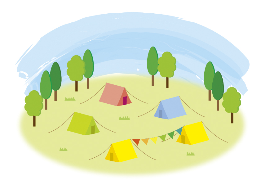 キャンプ　友だち家族と　大人数